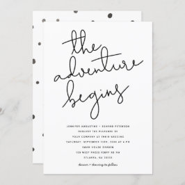 das abenteuer beginnt moderne hochzeit einladung