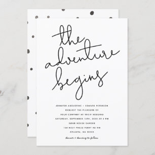 das abenteuer beginnt moderne hochzeit einladung