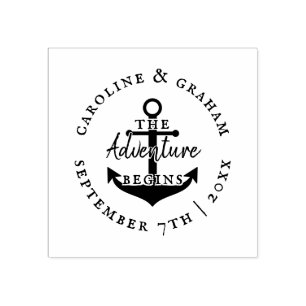 Das Abenteuer beginnt Rustikaler Anker Save the Gummistempel