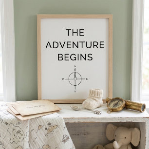 Das Abenteuer Beginnt Süße Neue Baby-Ankündigung Poster