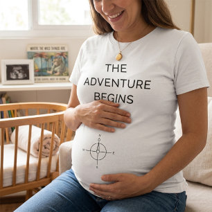 Das Abenteuer Beginnt Süße Neue Babynamchricht T-Shirt