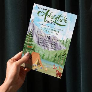 das abenteuer beginnt waldgebirgsdusche einladung