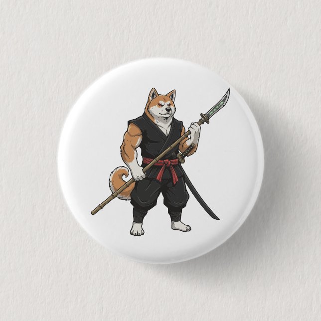 Das Abenteuer des Akita-Gladiator-Hundes  Button (Vorderseite)