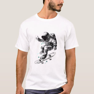 Das Abenteuer des Astronauten auf dem kosmischen S T-Shirt