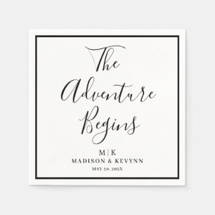 Das Abenteuer fängt minimal an Hochzeit von Napk Serviette