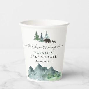 Das Abenteuer fängt mit Baby-Dusche-Papiertüten Pappbecher