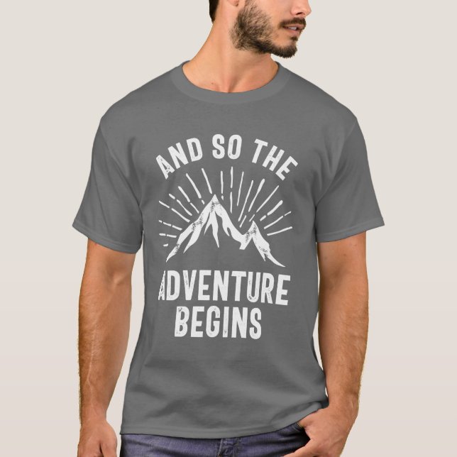 Das Abenteuer fängt T-Shirt Outdoor Mountain Wande (Vorderseite)