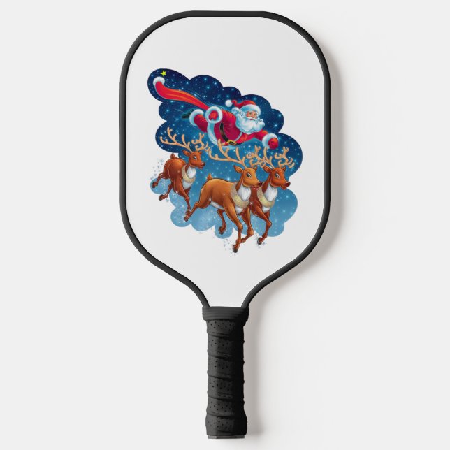 Das Abenteuer von Santa Sleigh Pickleball Schläger (Vorderseite)