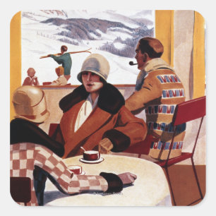 Das abschüssiger Verein-fördernde Plakat Quadratischer Aufkleber