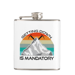 Das Absteigen ist ein obligatorisches Bergsteigen Flachmann