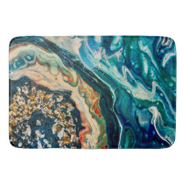 Das abstrakte Gemälde von Eis und Fisch Badematte