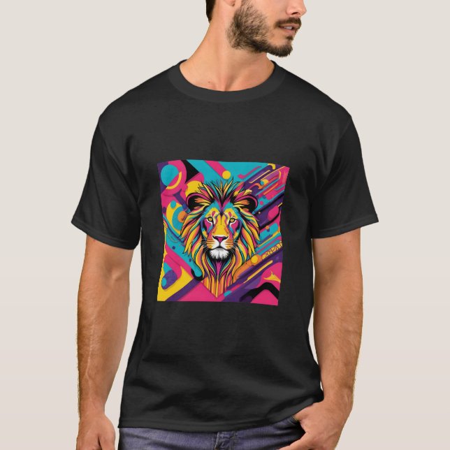 Das abstrakte Kunstwerk Design Lion ist lebendig, T-Shirt (Vorderseite)