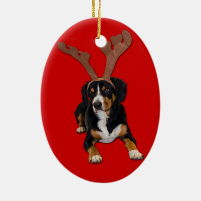 Das Abstreifenren - Entlebucher WeihnachtsLiebe Keramikornament (Hinten)