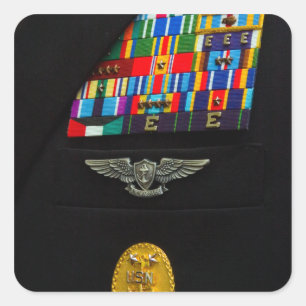 Das Abzeichen des Befehlshabers Quadratischer Aufkleber
