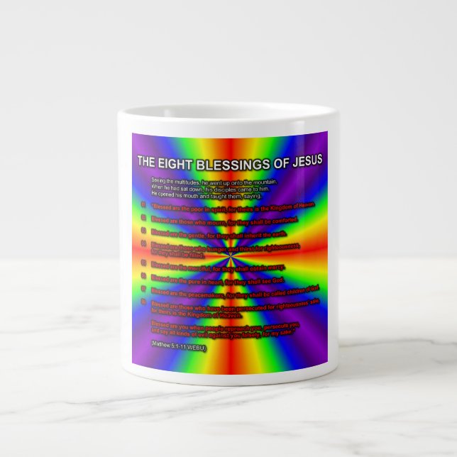 Das Acht Segen Jesu Tasse (Vorderseite)