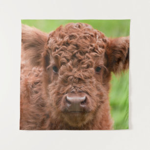 Das Adorable Highland Calf Wandteppich