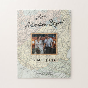 Das Adventure Begin Wedding Foto gelassen Puzzle