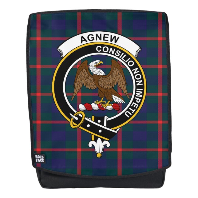 Das Agnew Clan Wappen Tartan Kariert Rucksack (Vorderseite)