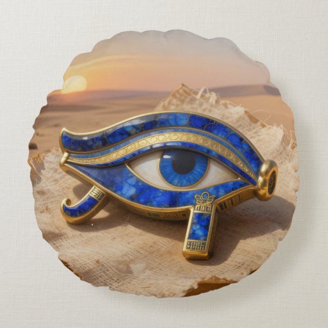Das Ägyptische Auge´9 Rundes Kissen (Vorderseite)