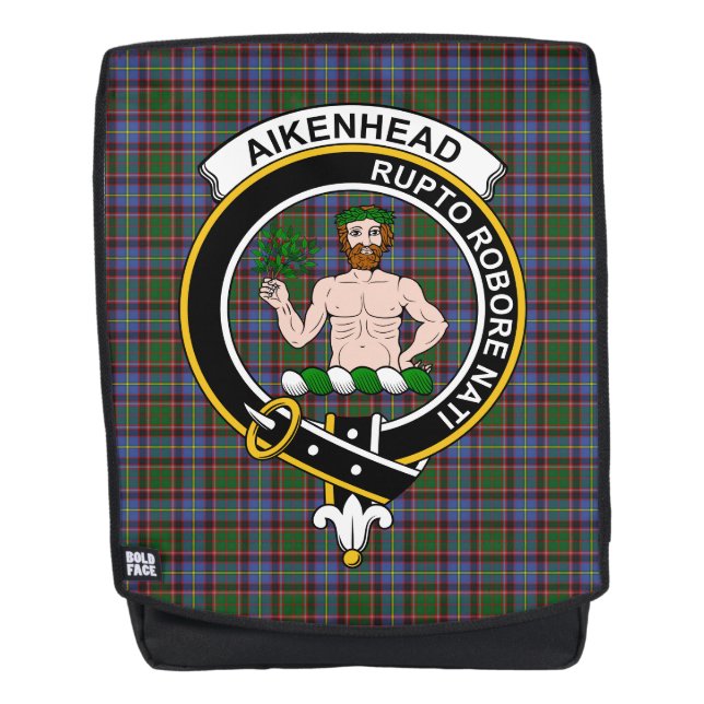 Das Aikenhead Clan Wappen Tartan Kariert Rucksack (Vorderseite)