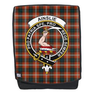 Das Ainslie-Clan-Crest-Tartan-Kariertuch Rucksack