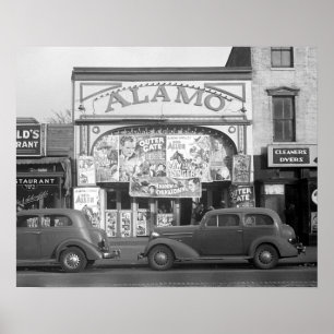 Das Alamo Kino, 1937. Vintages Foto Poster