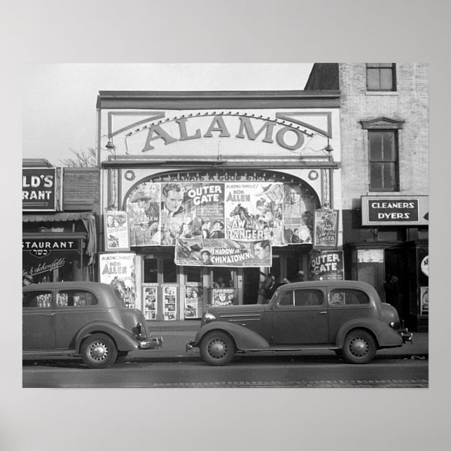 Das Alamo Kino, 1937. Vintages Foto Poster (Vorne)