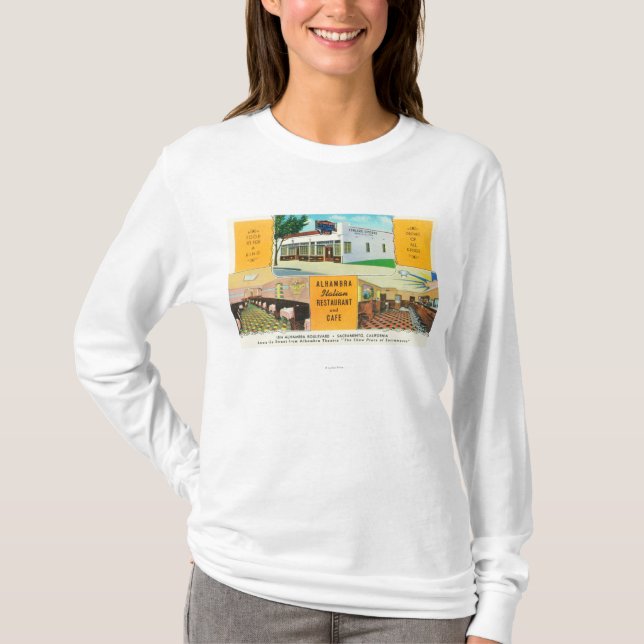 Das Alhambra italienische Restaurant u. das Caf� T-Shirt (Vorderseite)