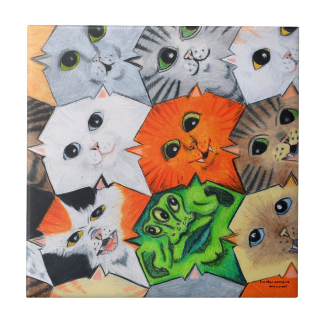 Das alien Amomg wir Keramik-Fliese Fliese (Vorderseite)