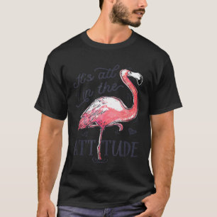 Das All in Attitude T Shirt Pink Flamingo Wate
