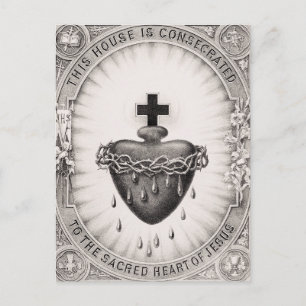 Das Allerheiligste Herz Jesu Symbol der göttlichen Postkarte