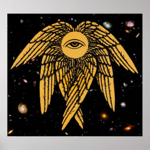 Das alles sehende Auge von Providence im Gold Poster