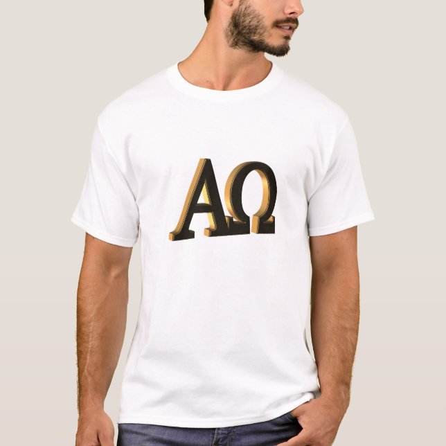 Das Alpha- und das Omega-3D-Symbol T-Shirt (Vorderseite)