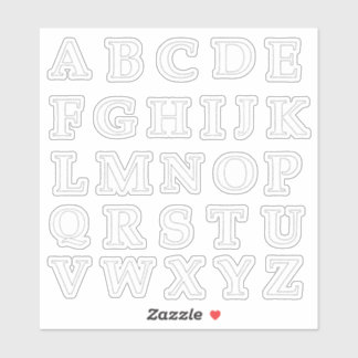 Das Alphabet in Stöcken ausschneiden Aufkleber