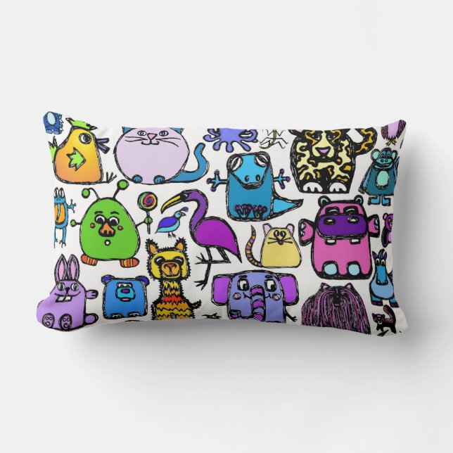 "'das Alphabet" Kopfkissen - Lumbar Lendenkissen (Vorderseite)