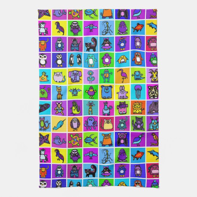 "das Alphabet" Küchentuch - Quadrate (Vertikal)
