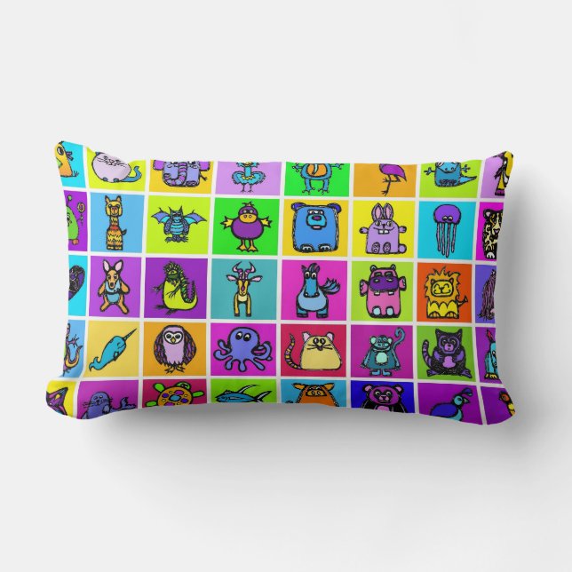 "das Alphabet" & Pinguine Kissen - Lumbar (Vorderseite)