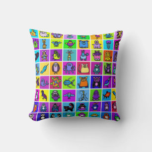 "das Alphabet" & Pinguine Kissen - Quadrate