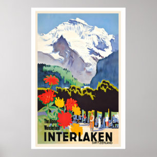 Das alpine Wunderland Interlaken Schweiz Poster