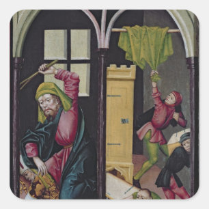 Das Altarwerk des hl. Nikolaus Quadratischer Aufkleber