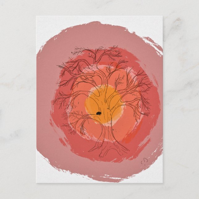 Das alte Eichenbaumposter Postkarte (Vorderseite)