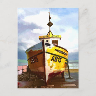 DAS ALTE FISCHEREIBOOT POSTKARTE