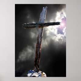 Das alte gequälte Kreuz Poster