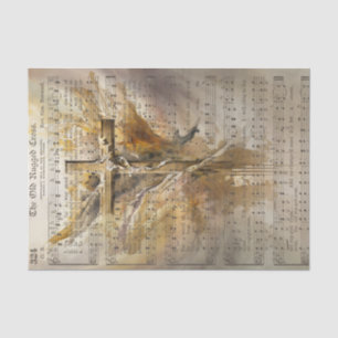 Das alte gequälte Kreuz Seidenpapier