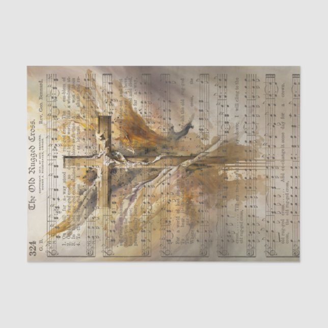 Das alte gequälte Kreuz Seidenpapier (Vorderseite)