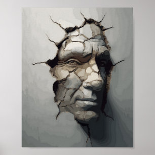 Das alte Gesicht der alten Person, das vom alten P Poster