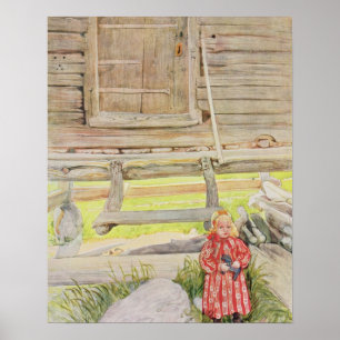 Das alte Häuschen, von einem Handels- Druckportfol Poster