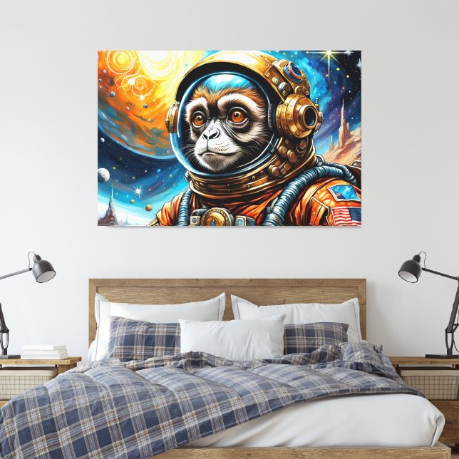 DAS ALTER DES STAHL-TAMARIN-MONKEY LEINWANDDRUCK (Insitu (Schlafzimmer))