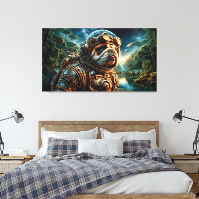 DAS ALTER DES STAHLBULL-HUNDES 6 LEINWANDDRUCK (Insitu (Schlafzimmer))