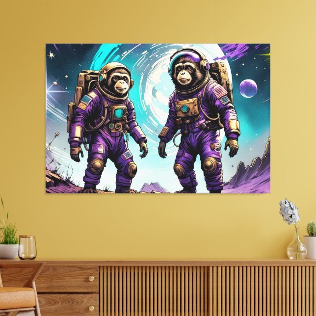 DAS ALTER DES STAHLTAMARIN-MONKEY 7 LEINWANDDRUCK (Insitu (Wohnzimmer))